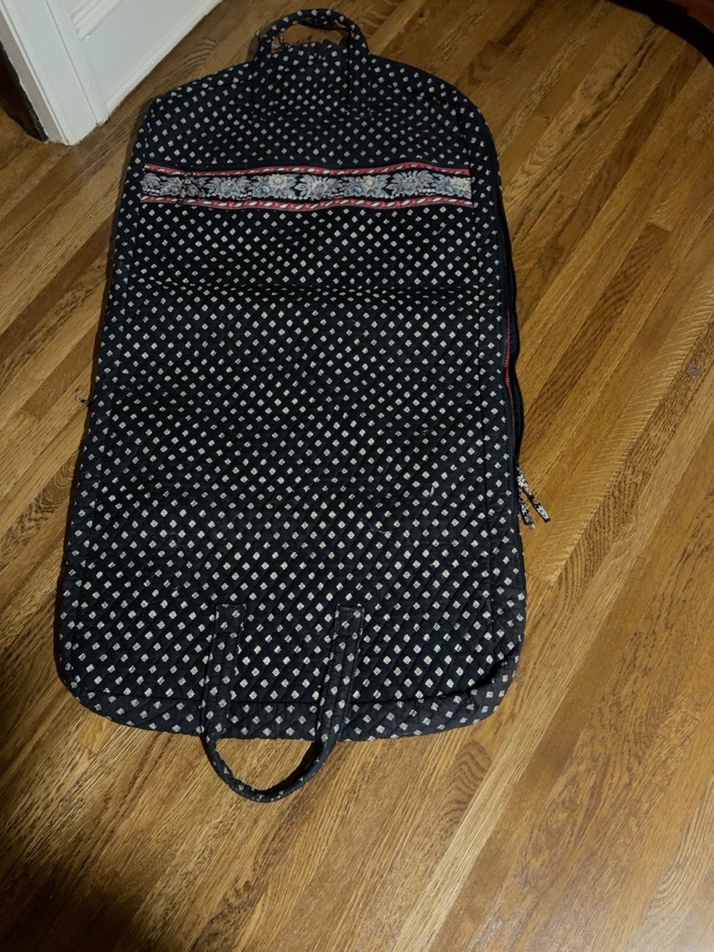 Vintage Vera Bradley Classic Black Quilted Garment Bag Travel Bag